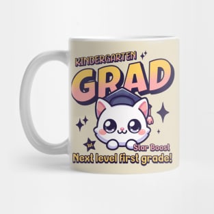 Kindergarten Graduation Cute Kawaii Cat Last Day of School Leveling Up Mug